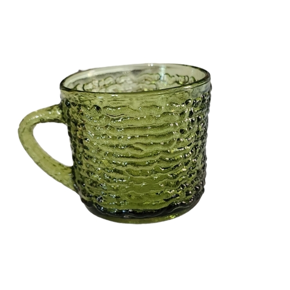 60's Anchor hocking Soreno, pattern avocado snack plate with cup - Picture 4 of 4